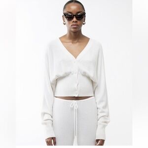 NWT Arakii White Knit Soft Cardigan, XS